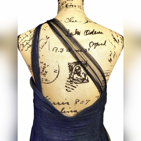 Bill Levkoff English Netting One-Shoulder Gown - Picture 9 of 10